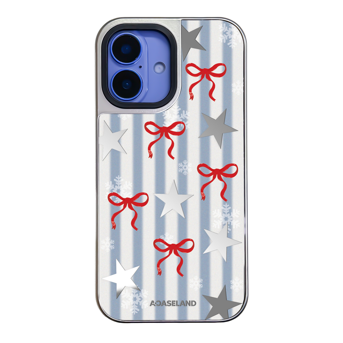 Starry Snow Ribbon 銀邊鏡面手機殼｜MagSafe 兼容