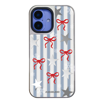 Starry Snow Ribbon 銀邊鏡面手機殼｜MagSafe 兼容