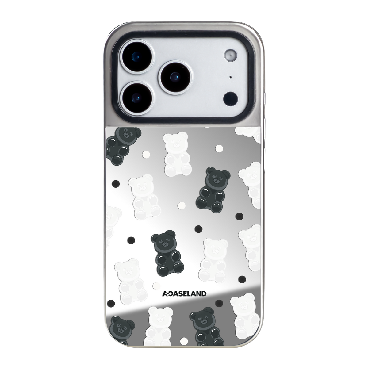 Dotty Mono Gummy Bear 銀邊鏡面手機殼｜MagSafe 兼容