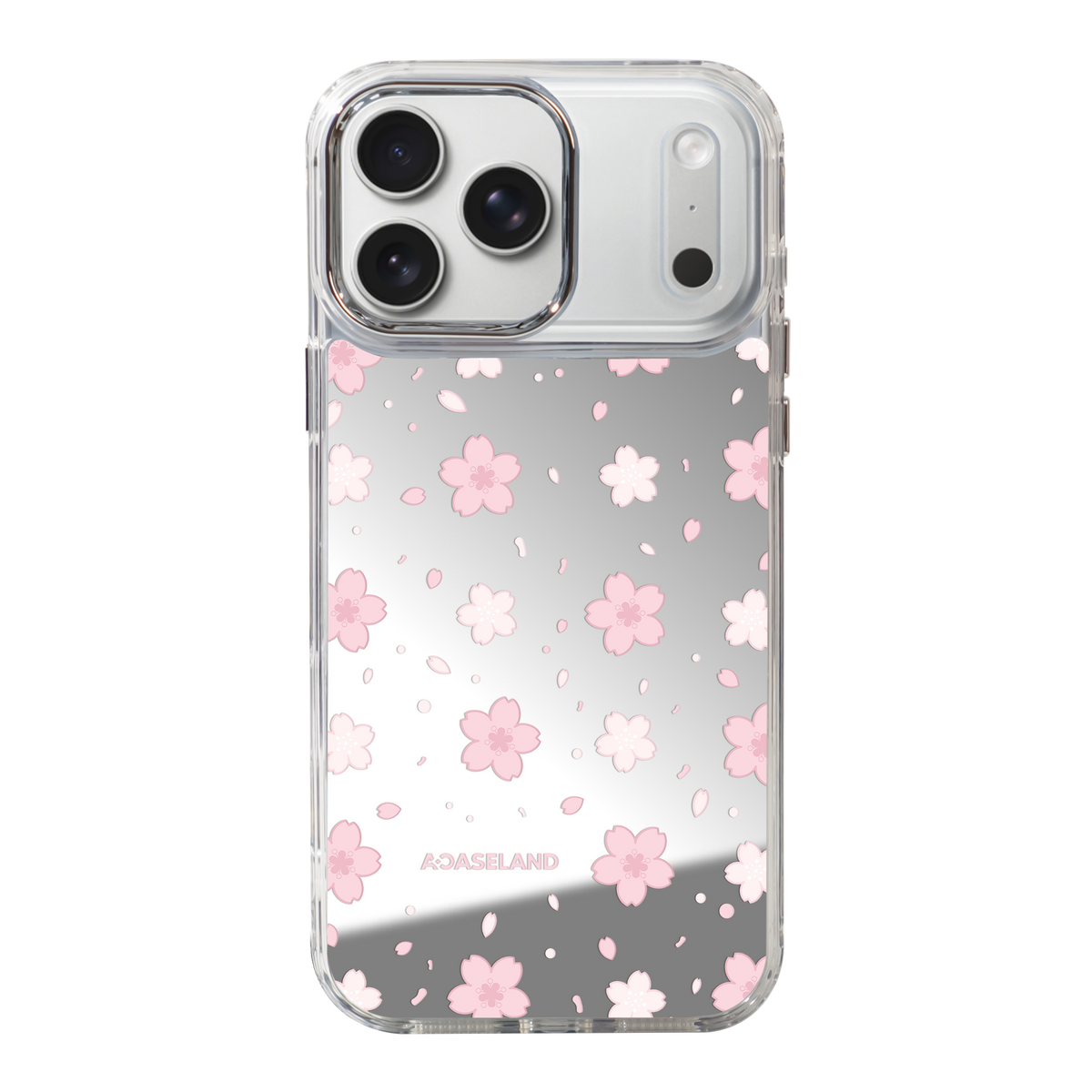 櫻花 Sakura Ver.2 透明邊鏡面手機殼｜客製化文字
