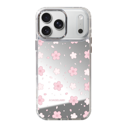 櫻花 Sakura Ver.2 透明邊鏡面手機殼｜客製化文字