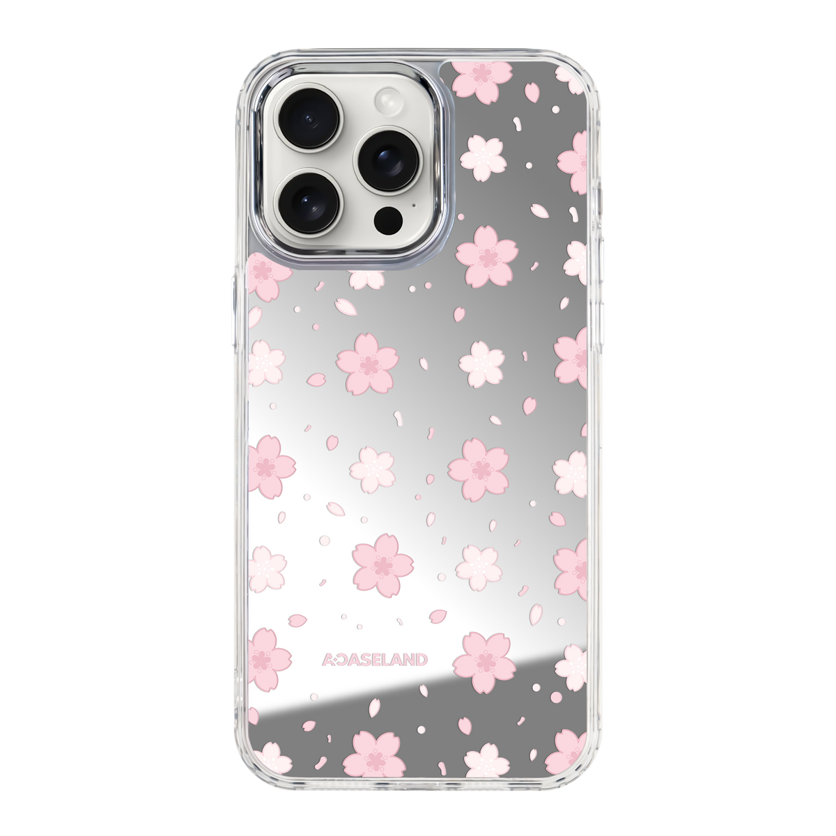 櫻花 Sakura Ver.2 透明邊鏡面手機殼｜客製化文字