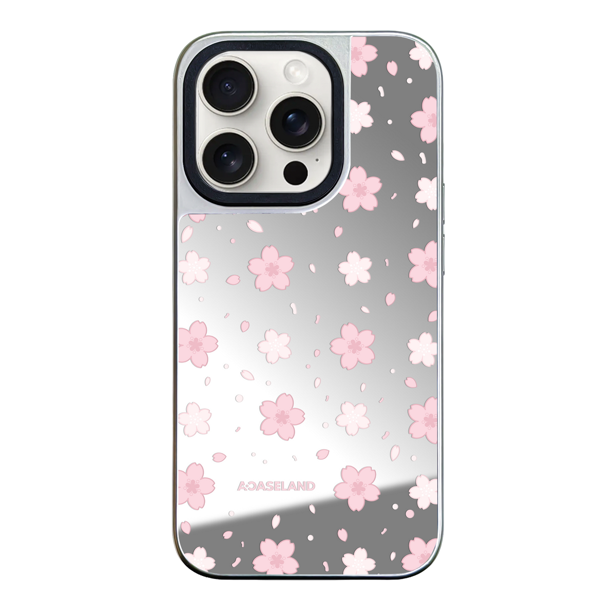 櫻花 Sakura Ver.2 銀邊鏡面手機殼｜MagSafe 兼容｜客製化文字