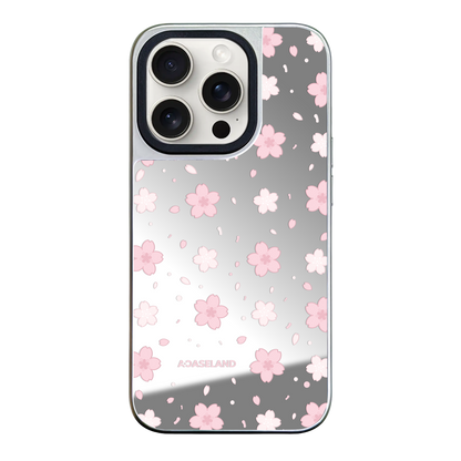 櫻花 Sakura Ver.2 銀邊鏡面手機殼｜MagSafe 兼容｜客製化文字