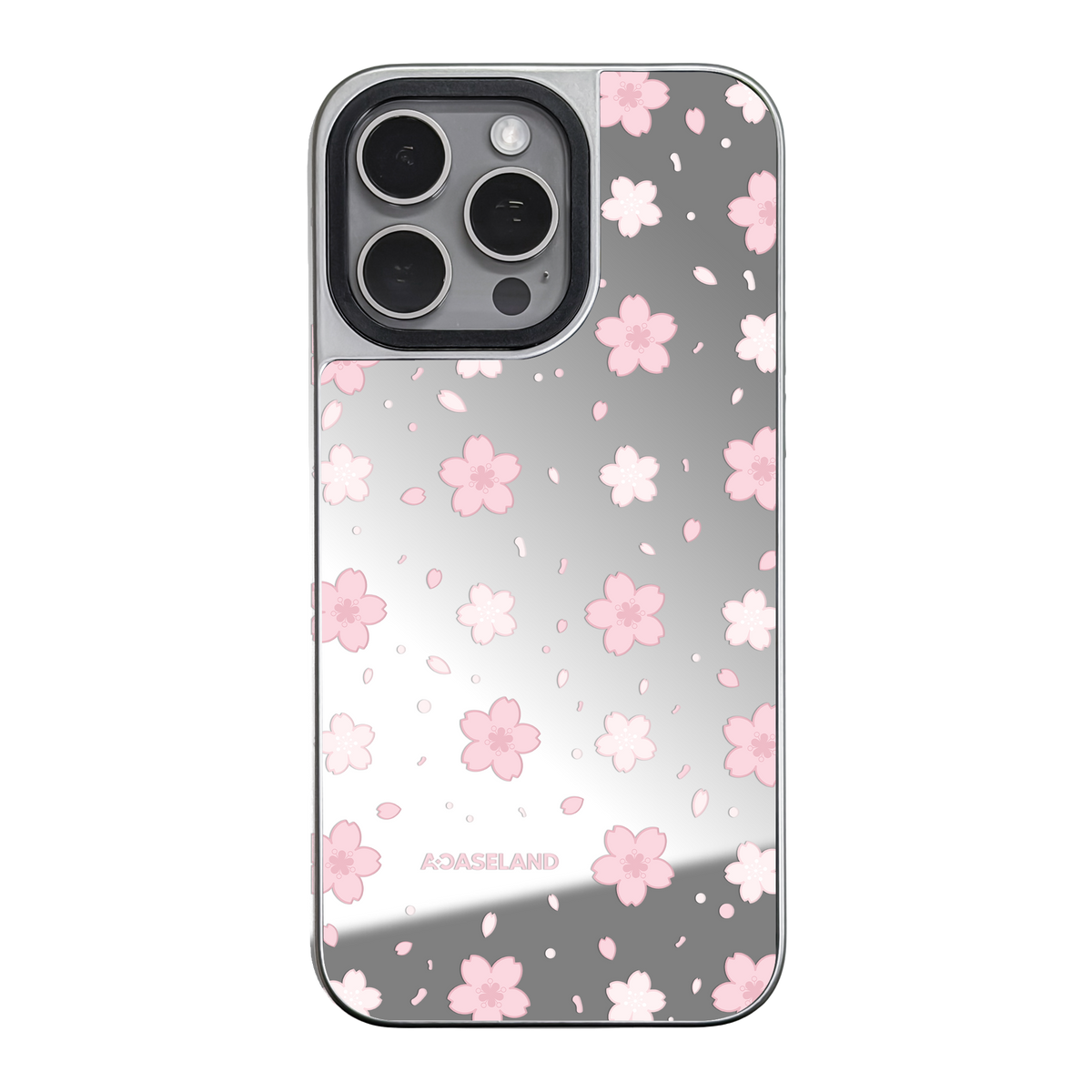 櫻花 Sakura Ver.2 銀邊鏡面手機殼｜MagSafe 兼容｜客製化文字