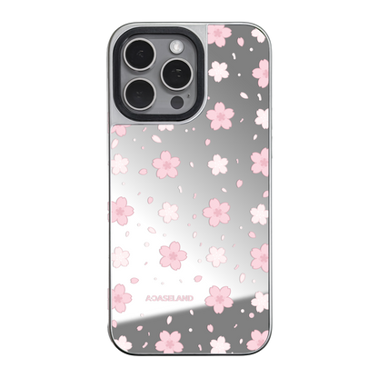 櫻花 Sakura Ver.2 銀邊鏡面手機殼｜MagSafe 兼容｜客製化文字
