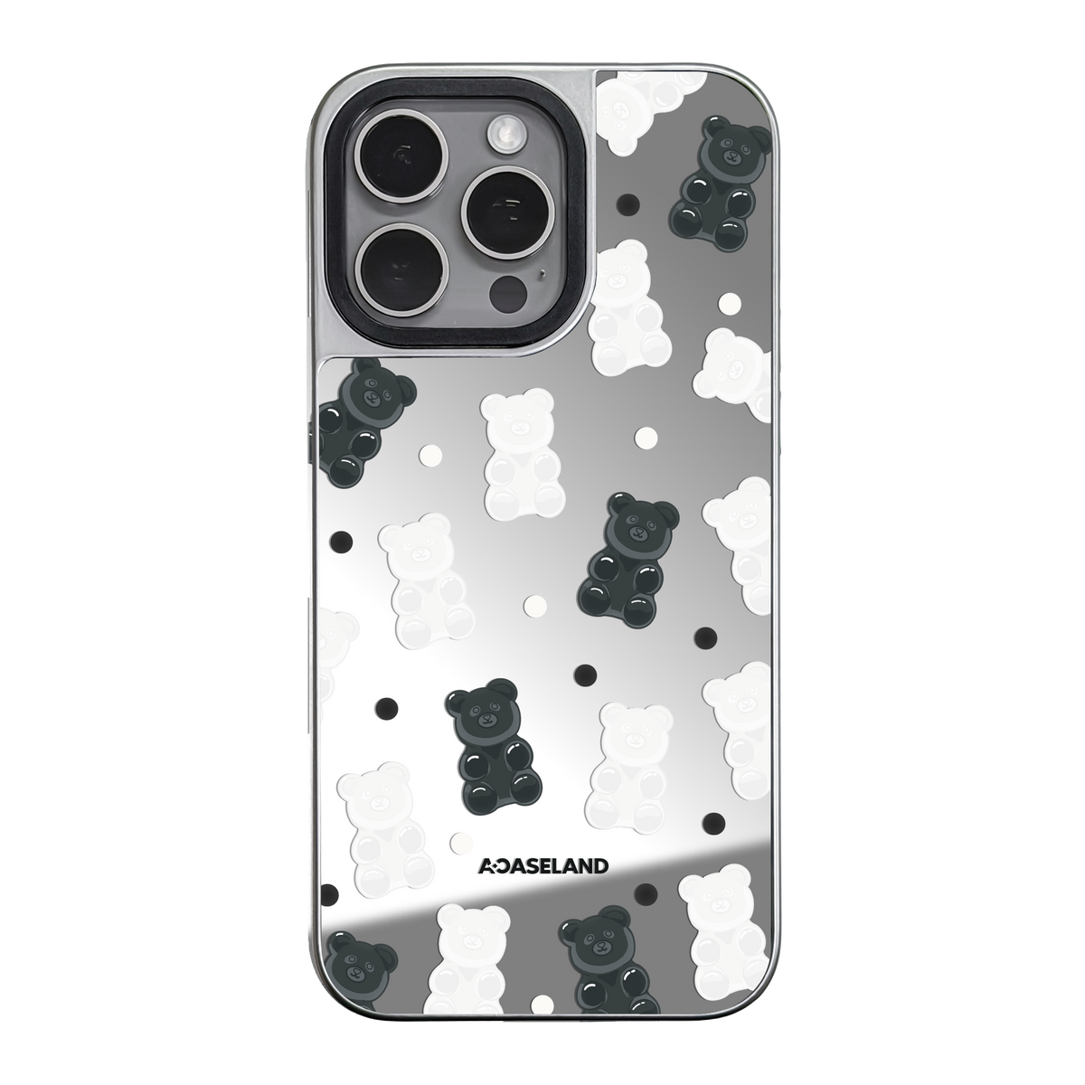 Dotty Mono Gummy Bear 銀邊鏡面手機殼｜MagSafe 兼容