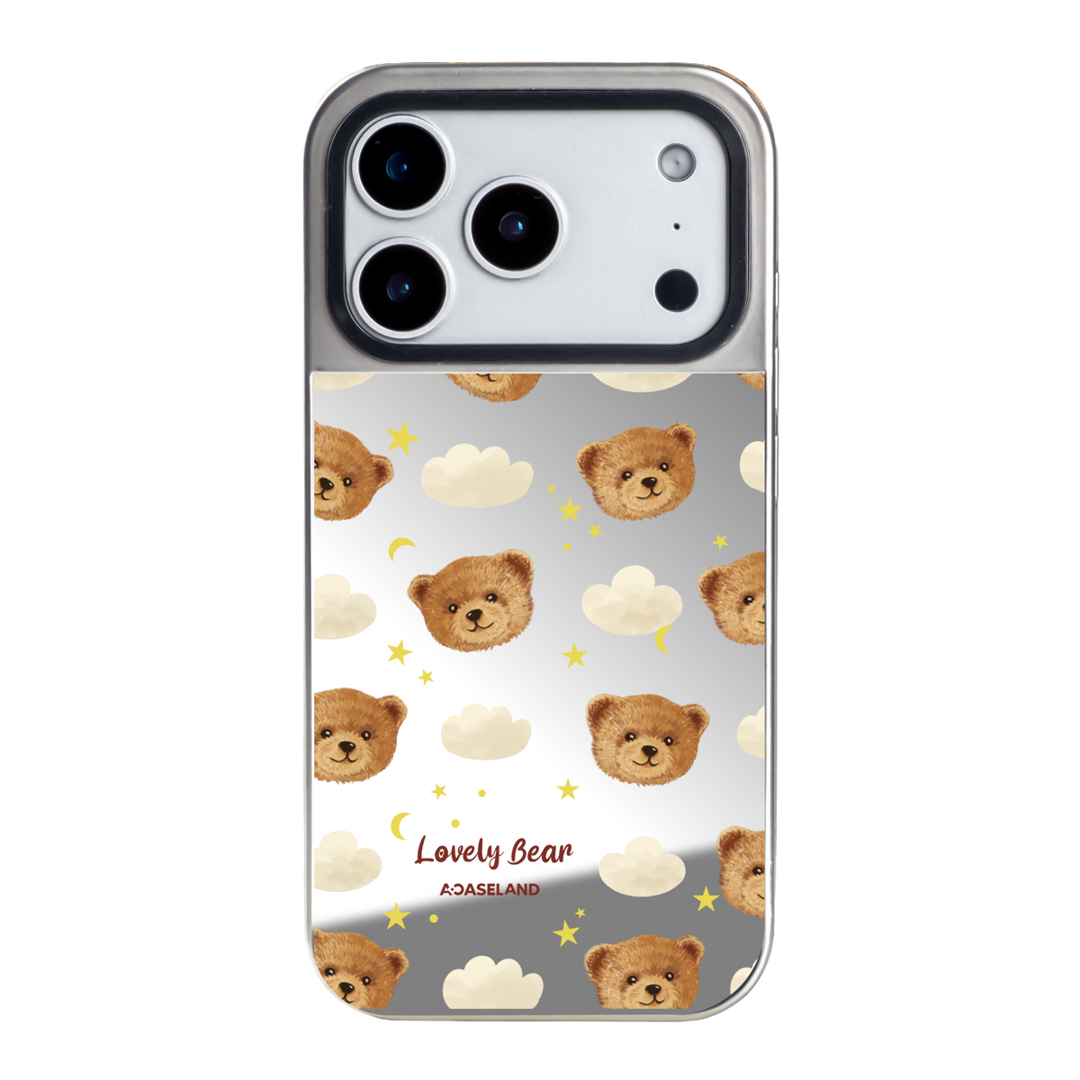 Lovely Bear 銀邊鏡面手機殼｜MagSafe 兼容