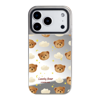 Lovely Bear 銀邊鏡面手機殼｜MagSafe 兼容