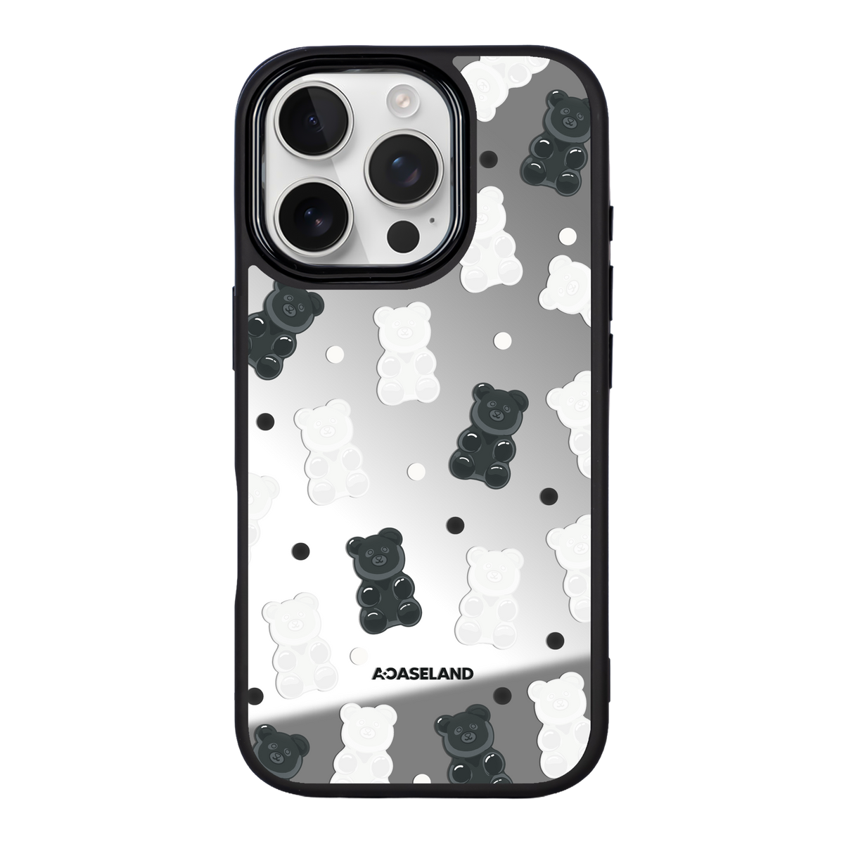 Dotty Mono Gummy Bear 黑邊鏡面手機殼2.0｜MagSafe 兼容