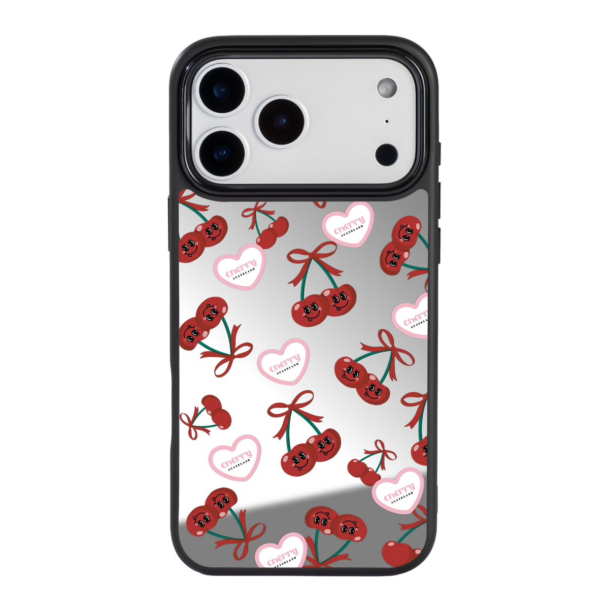 Sweet Cherry Pattern 黑邊鏡面手機殼2.0｜MagSafe 兼容