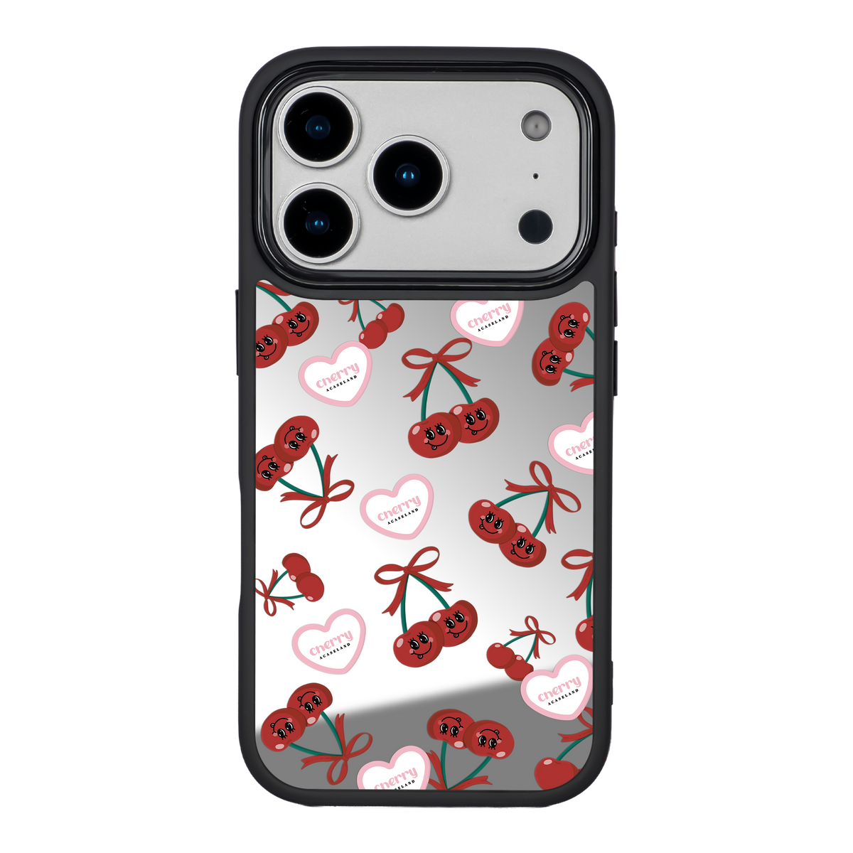 Sweet Cherry Pattern 黑邊鏡面手機殼2.0｜MagSafe 兼容