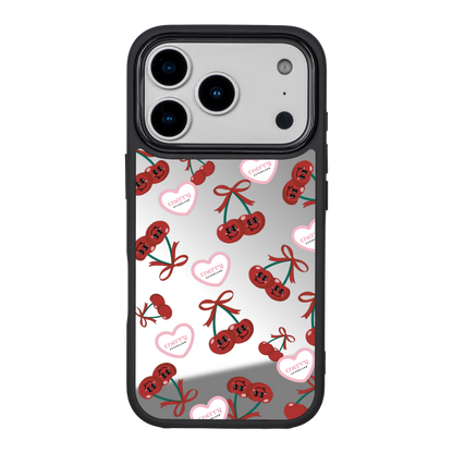 Sweet Cherry Pattern 黑邊鏡面手機殼2.0｜MagSafe 兼容