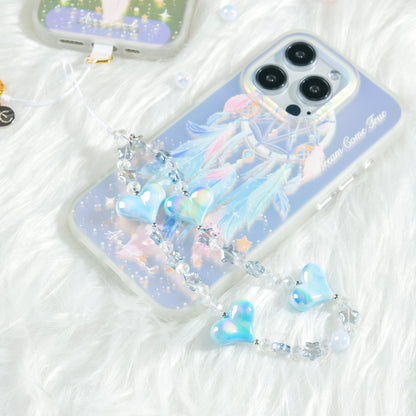 Aqua Blue Star Love 手機串珠掛繩