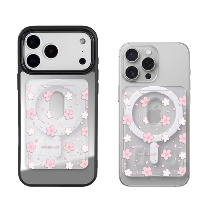 Sakura Bloom 半透磨砂 MagSafe 卡包｜客製化文字