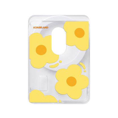 Hello! Flowers 半透磨砂 MagSafe 卡包｜客製化文字