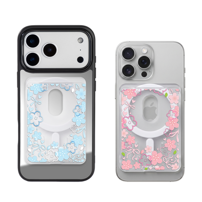Smiling Sakura 半透磨砂 MagSafe 卡包｜客製化文字