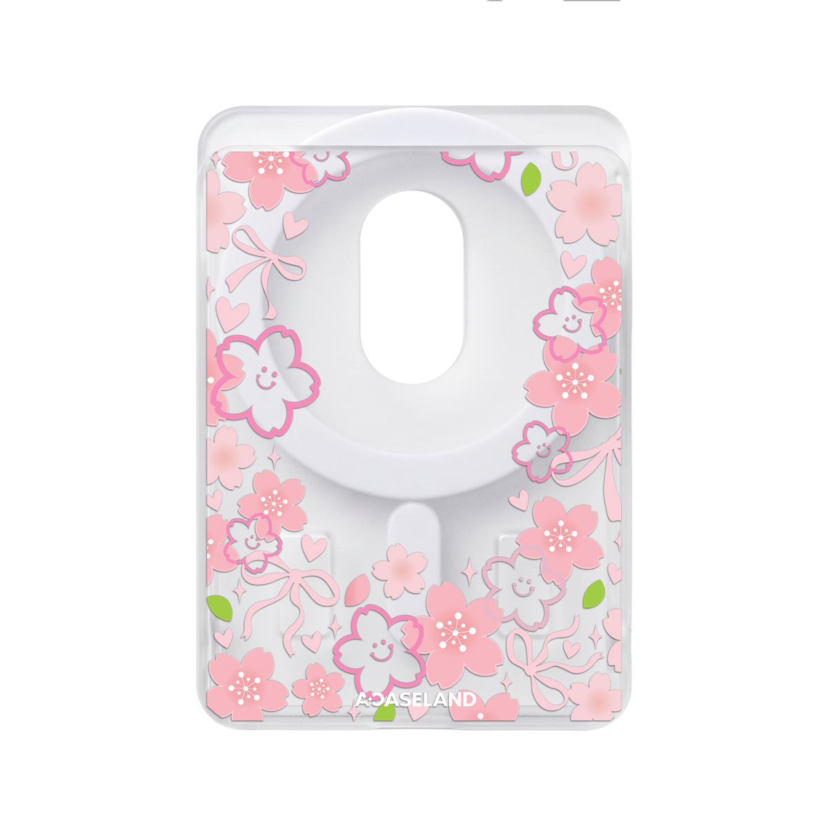 Smiling Sakura 半透磨砂 MagSafe 卡包｜客製化文字