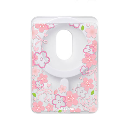 Smiling Sakura 半透磨砂 MagSafe 卡包｜客製化文字