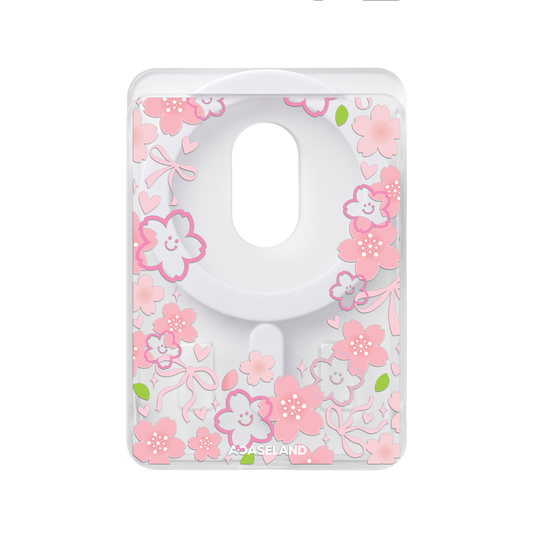 Smiling Sakura 半透磨砂 MagSafe 卡包｜客製化文字