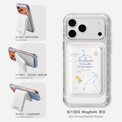 Flora & Blue Bow 支架卡包｜客製化文字