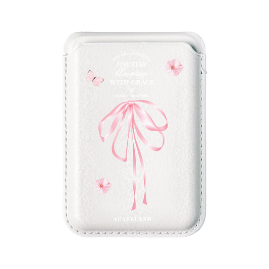 Flora & Pink Bow 支架卡包｜客製化文字