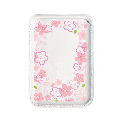Smiling Sakura MagSafe 支架卡包｜客製化文字
