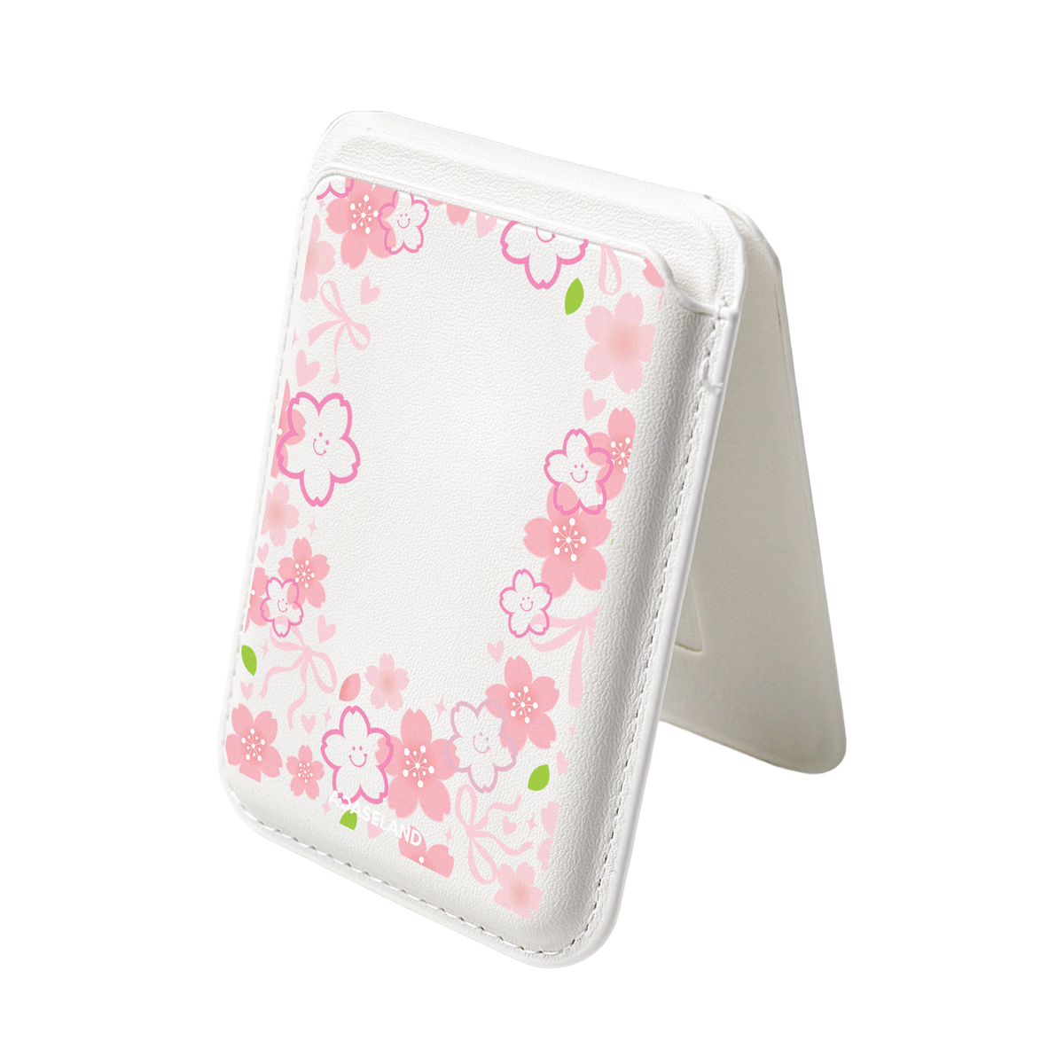 Smiling Sakura MagSafe 支架卡包｜客製化文字